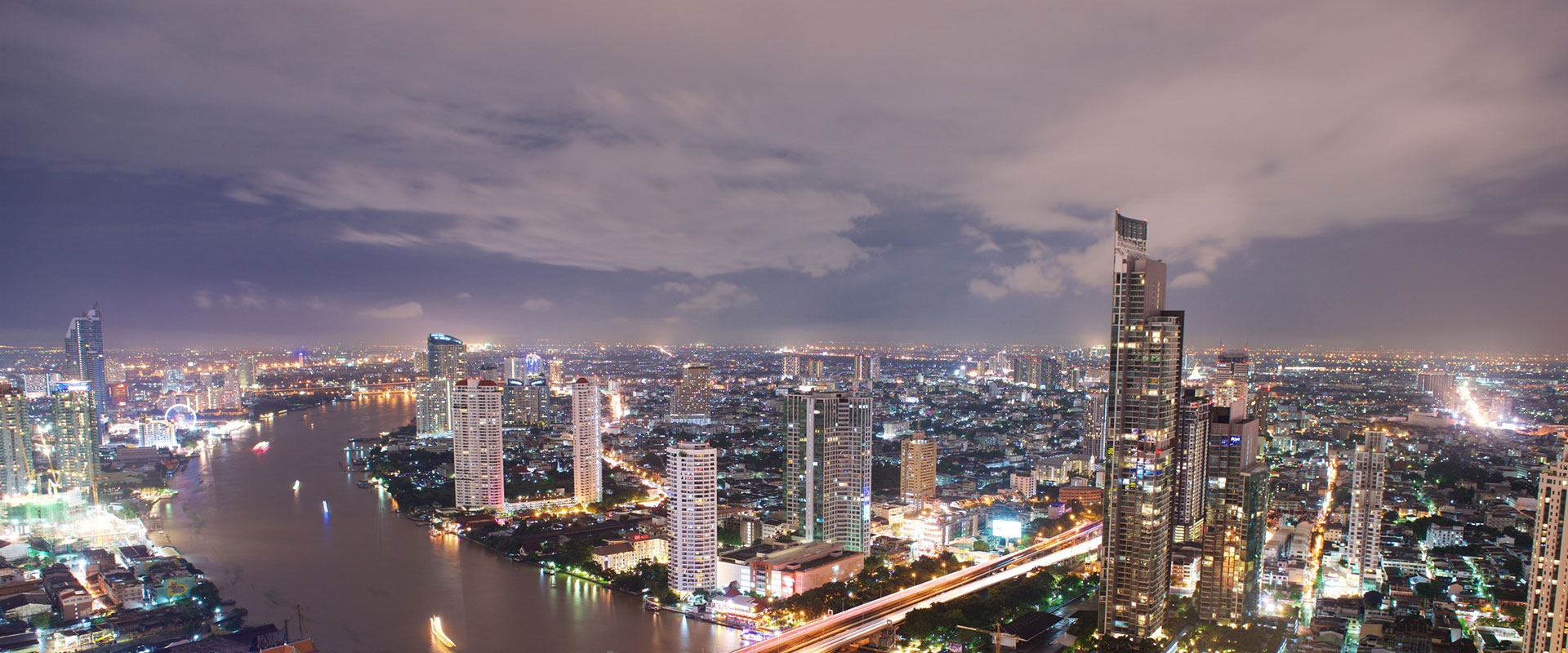Bangkok skyline at sunset